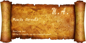 Mach Arnó névjegykártya